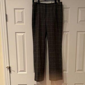 Kasper Gray Plaid Straight-Leg Dress Pants